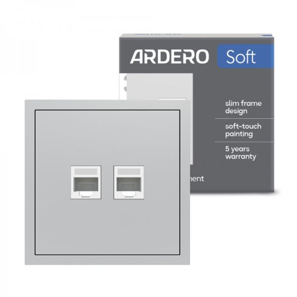 Розетка комп’ютерна подвійна Ardero Soft механізм ER152PC-W білий