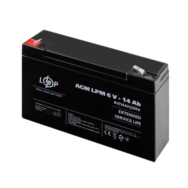 Аккумулятор свинцово-кислотный AGM LP LogicPower LPM 6V - 14Ah