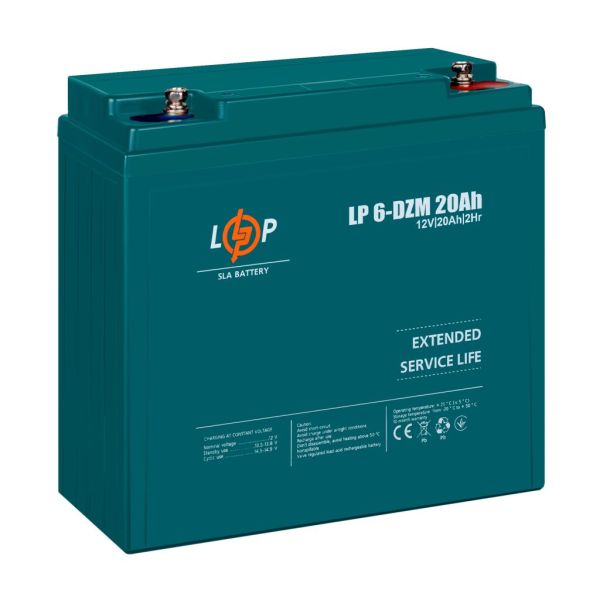 Аккумулятор тяговый свинцово-кислотный AGM LP LogicPower LP6-DZM-20Ah