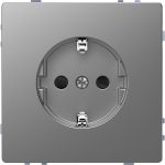 Розетка с заземлением со шторками QuickFlex SCHUKO Merten D-Life MTN2300-6036 Нержавеющая сталь
