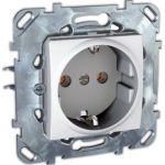 MGU3.036.18 Розетка з заземленням, без захисних шторок біла Unica Schneider Electric