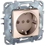 MGU3.036.25 Розетка з заземленням, без захисних шторок, слонова кістка Unica Schneider Electric