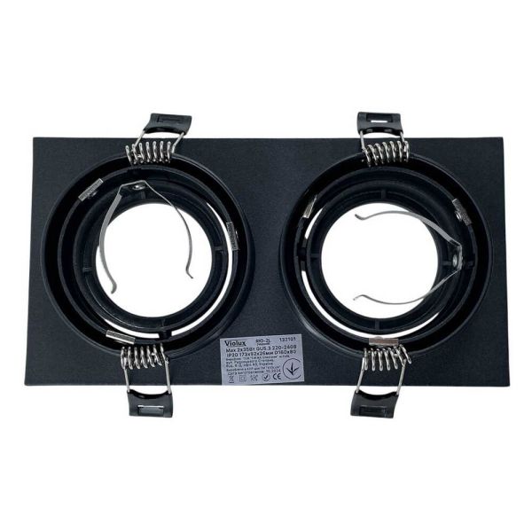 Світильник точковий вбудований Violux Rio-2L GU5.3 2х35W 220V IP20 прямокутник чорний