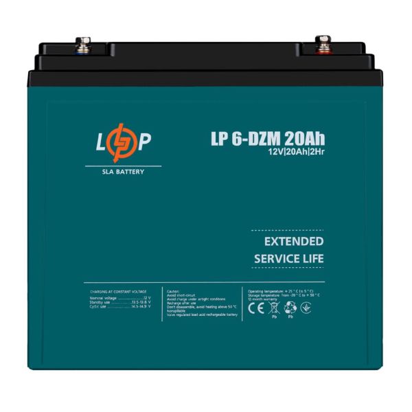 Аккумулятор тяговый свинцово-кислотный AGM LP LogicPower LP6-DZM-20Ah