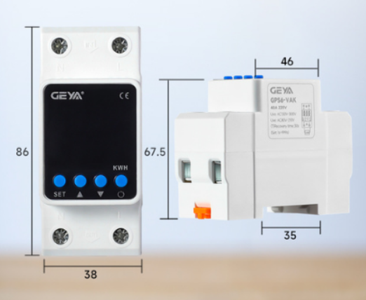 Реле напряжения и тока со счетчиком GEYA GPS6-VAK 2P 63А