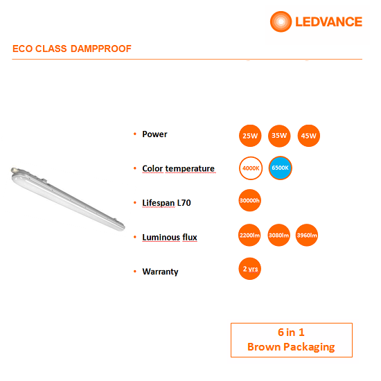Світильник вологозахищений 35W 4000K 3080Lm IP65 ECO 1200мм LEDVANCE