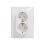 Подвійна розетка 2P+E з заземляючим контактом Білий Sedna Design Schneider Electric SDD311221
