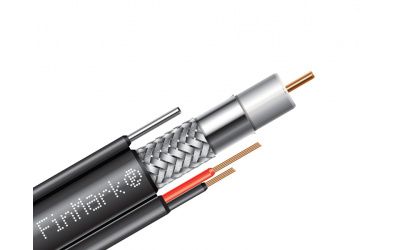 Коаксіальний телевізійний кабель з живленням з тросом мідний F690BVMcu-2x0,75 power чорний 305м FinMark