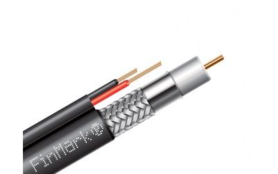 Коаксіальний телевізійний кабель з живленням мідний F690BVcu-2x0,75 power чорний 305м FinMark