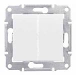 Переключатель двухклавишный проходной белый Sedna Schneider Electric SDN0600121
