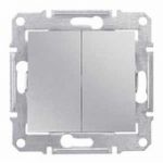 Переключатель двухклавишный проходной алюминий Sedna Schneider Electric SDN0600160