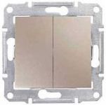 Переключатель двухклавишный проходной титан Sedna Schneider Electric SDN0600168