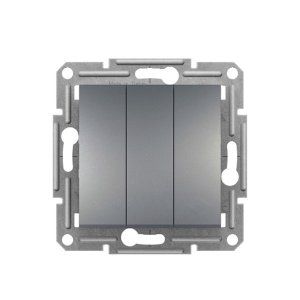 Вимикач 3-х клавішний сталь Asfora Schneider Electric EPH2100162
