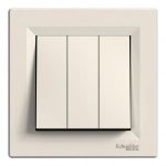 Выключатель 3-х клавишный кремовый Asfora Schneider Electric EPH2100123