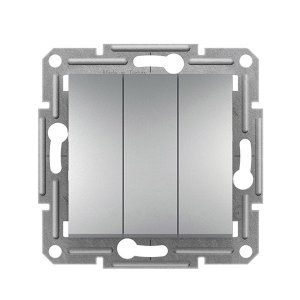 Вимикач 3-х клавішний алюміній Asfora Schneider Electric EPH2100161