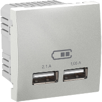 MGU3.418.30 Розетка USB-вихід 2мод., алюміній Unica Schneider Electric