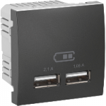 MGU3.418.12 Розетка USB-вихід 2мод., графіт Unica Schneider Electric