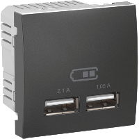 MGU3.418.12 Розетка USB-вихід 2мод., графіт Unica Schneider Electric