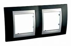 MGU66.004.093 Рамка 2м металева Unica Top Schneider Electric глянцевий родій-алюміній
