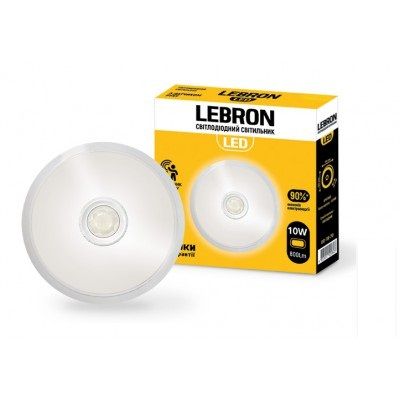 Накладной светодиодный светильник с датчиком движения 10W 800Lm 4100K Круг Lebron L-WLR-S