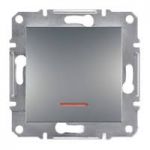 Переключатель 1-кл. проходной с подсветкой Asfora Plus Алюминий Schneider Electric EPH1500161