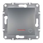 Переключатель 1-кл. проходной с подсветкой Asfora Plus Сталь Schneider Electric EPH1500162