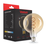 Лампа LED Vestum філамент вінтаж golden twist G125 Е27 6Вт 220V 2500К