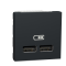 NU341854 Розетка USB подвійна 2.1А 2 модуля антрацит