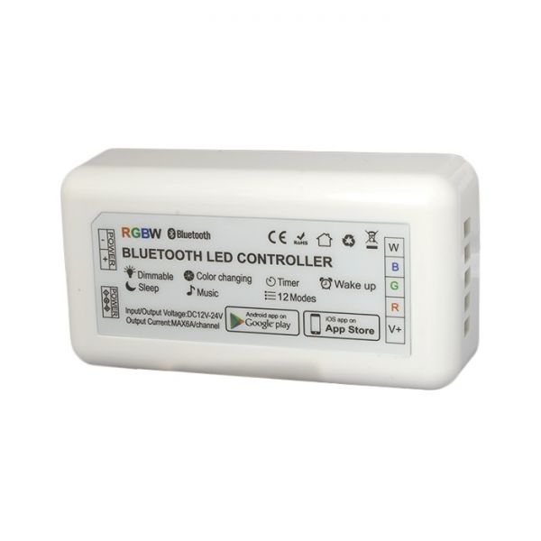 RGBW контролер Bluetooth управління з смартфона та планшета 24А (4 канала по 6А)