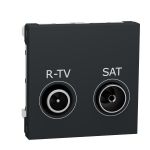 NU345554 Розетка R-TV SAT кінцева, 2 модуля антрацит