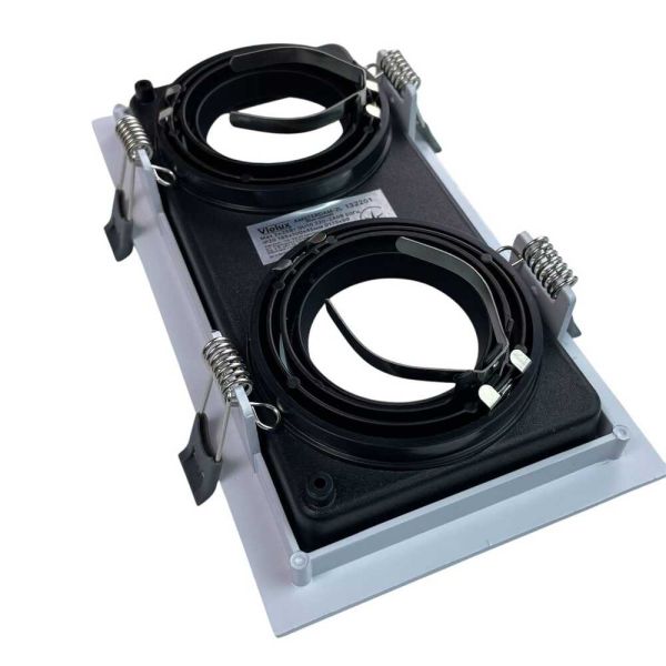 Светильник точечный встроенный Violux Amsterdam-2L GU10 2х35W 220V IP20 прямоугольник бело черный
