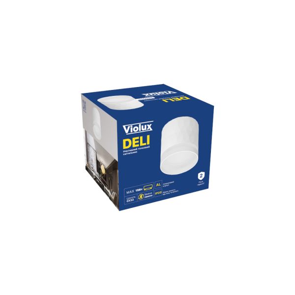 Світильник точковий накладний Violux Deli GX53 max 15W 220V IP20 коло білий