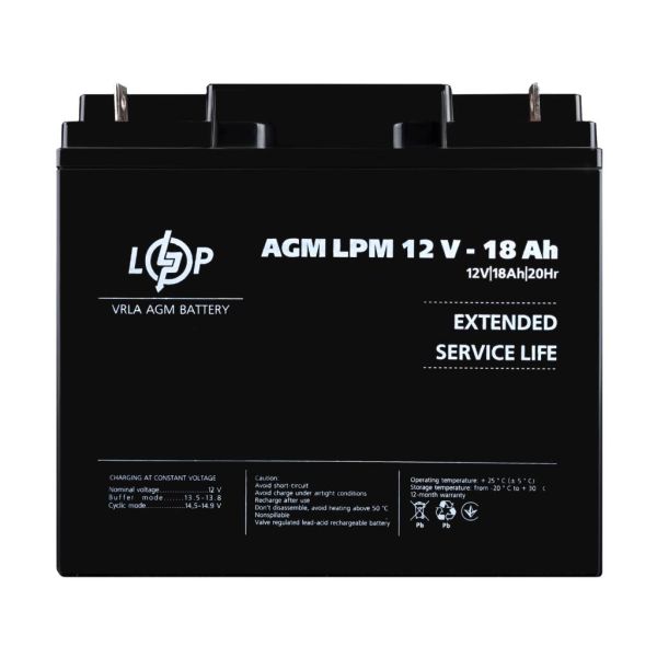 Акумулятор гелевий AGM LP LogicPower LPM 12V - 18Ah