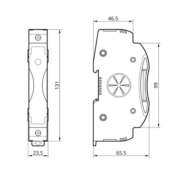 Держатель плавкого предохранителя Takel RTPV-63L 14x85 1Р 63А DC 1500В LED
