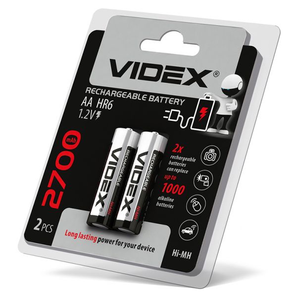 Акумулятори Videx HR6/AA 2700mAh double blister/2шт (ціна за 1 штуку)