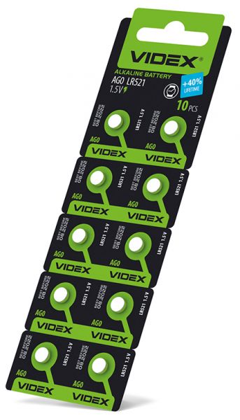 Батарейка часовая Videx AG 0/LR521 BLISTER CARD 10 шт (цена за 1 штуку)