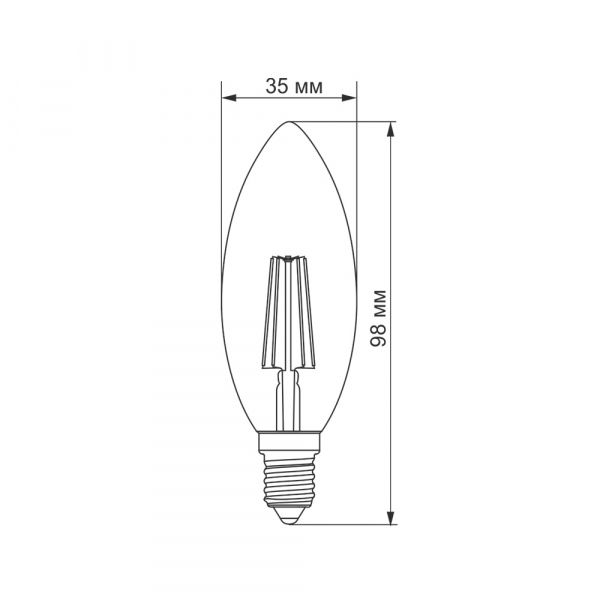 LED лампа TITANUM  Filament C37 4W E14 4100K