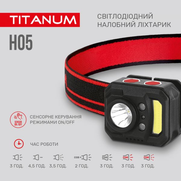 Налобный светоидодный фонарик TITANUM TLF-H05 250Lm 6500K