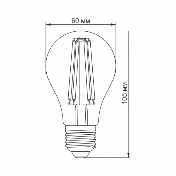 LED лампа VIDEX Filament A60FA 10W E27 2200K бронза