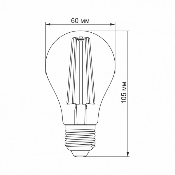 LED лампа VIDEX Filament A60FF 08W E27 1200K
