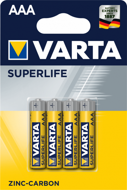 Батарейка Varta Superlife AAA BLI 4шт. Zinc-carbon