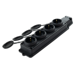Колодка каучукова Glauber Rubber Pro 4 гнізда 16A чорна (GLB-RP-B4)