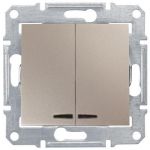 Выключатель двухклавишный с синей подсветкой титан Sedna Schneider Electric SDN0300368