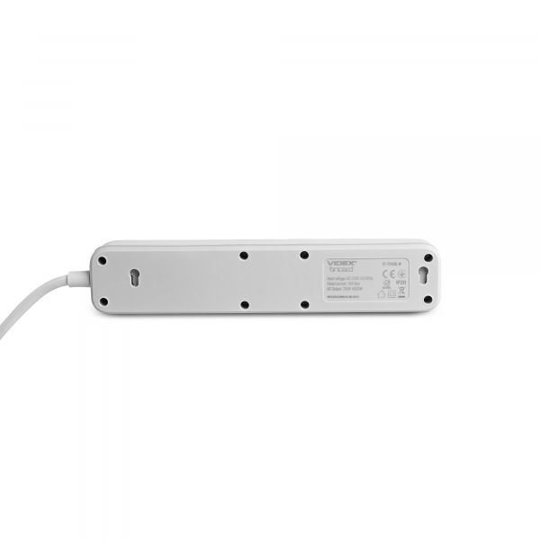 Сетевой удлинитель VIDEX ONCORD с/з 4п 3м (3x1.5мм) с кнопкой White