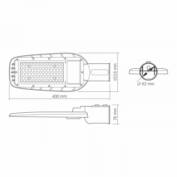 LED фонарь уличный VIDEX IP65 50W 5000Lm 5000K VL-SLE16-505