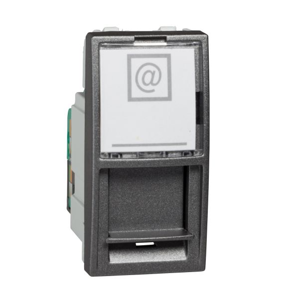MGU3.410.12 Розетка комп'ютерна RJ45 кат.5e UTP неекранована 1м Schneider Electric Unica графіт