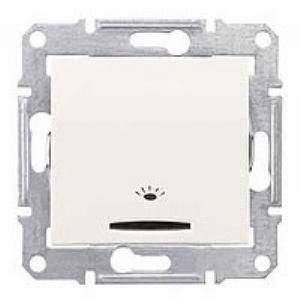 Выключатель 1-кнопочный с символом Свет и подсветкой, слоновая кость Sedna Schneider Electric SDN1800123
