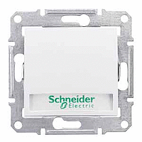 Выключатель 1-кнопочный с держателем надписи и подсветкой, белый Sedna Schneider Electric SDN1600321