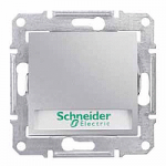 Выключатель 1-кнопочный с держателем надписи и подсветкой, алюминий Sedna Schneider Electric SDN1600360