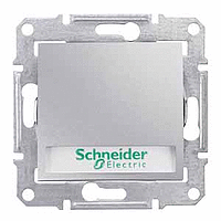 Выключатель 1-кнопочный с держателем надписи и подсветкой, алюминий Sedna Schneider Electric SDN1600360